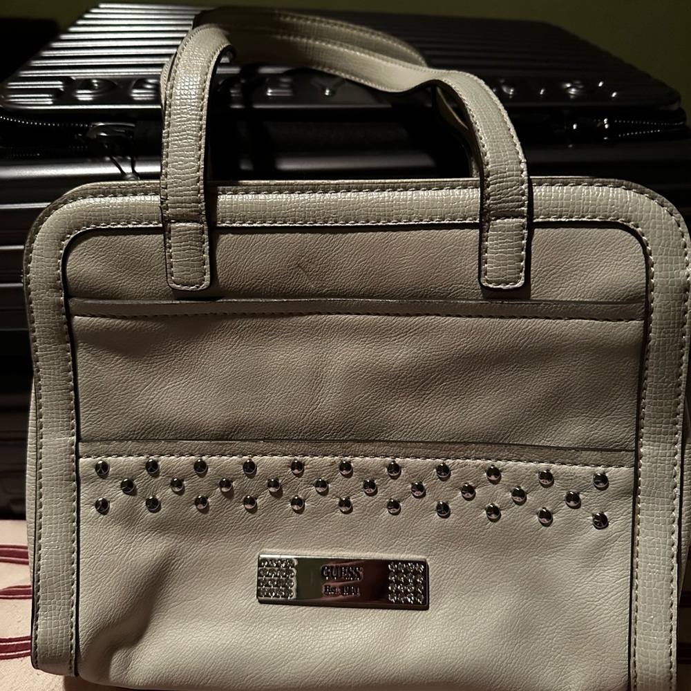 Guess White Studded Tote Bag